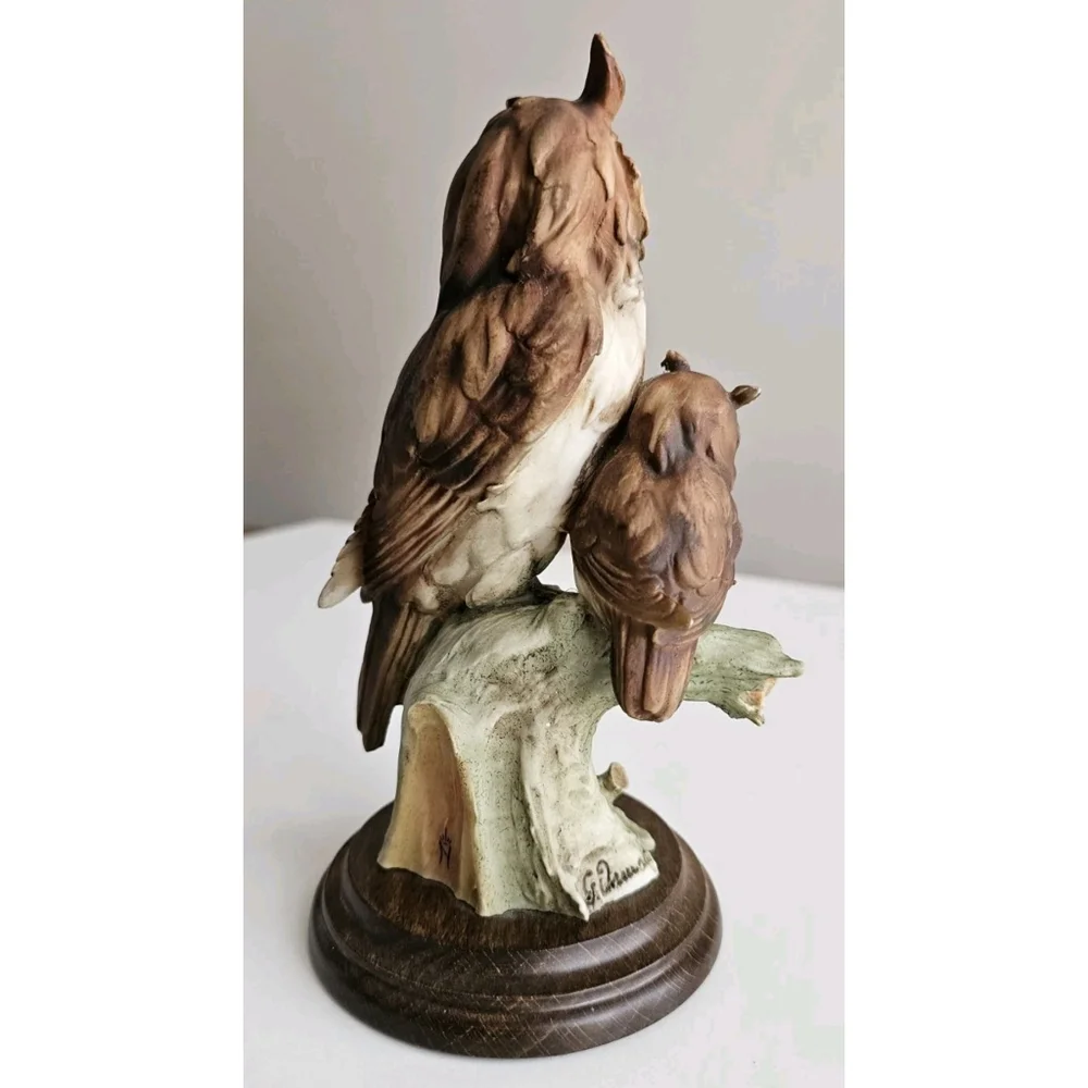 Giuseppe Armani Owl & Owlet Figurine Capodimonte Style Italy – Vintage Porcelain - Picture 5 of 16